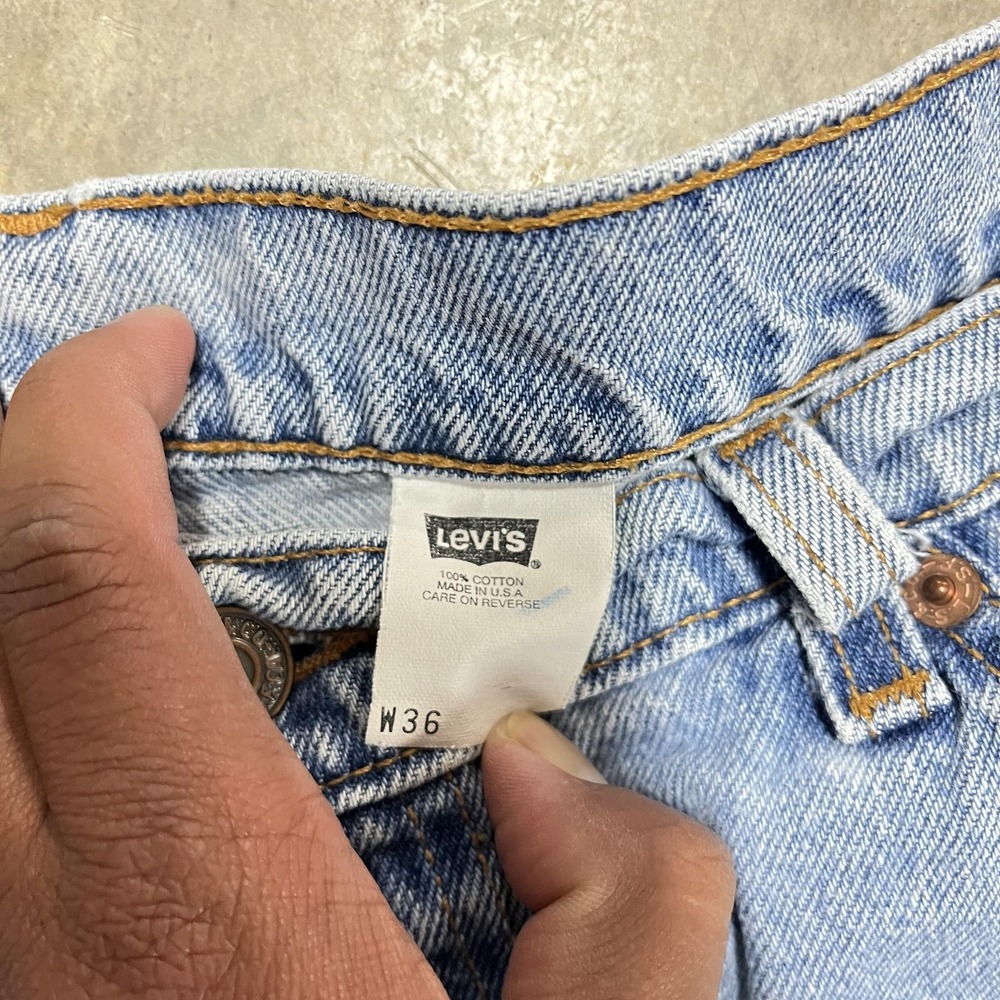 Vintage Levis Shorts Orange Tab Mens 36 Light Wash 505 Denim Jorts USA 90s - Picture 5 of 5